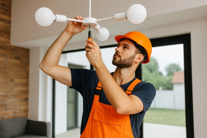 Montaj lustre și corpuri de iluminat în Moșnița Nouă